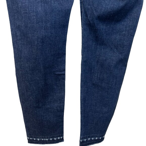 J. Crew Blue Distressed 9" High Rise Raw Hem Toothpick Size 31 - Picture 7 of 10